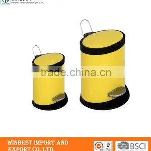 Yellow Stainless Steel Trash Can Pedal Bin thumbnail-1