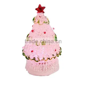Pink Drawbench Lighted Glass Christmas Tree thumbnail-1