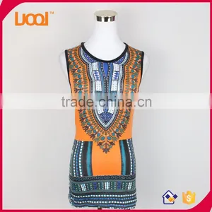 Hot Sales Digital Printing Fashion Women Dashiki Sleeveless Tops Quality Choice thumbnail-1