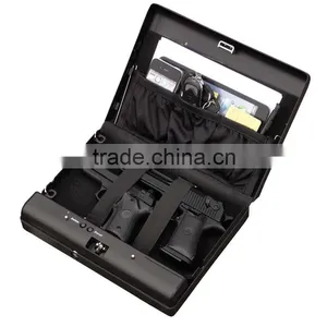Wholesale- MS500 Micro Vault Biometric Fingerprint Handgun Pistol Small Car Security Storage Steel Safe Box / Gun Vault thumbnail-1