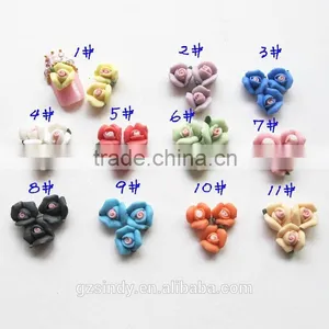 Wholesale 3D Manicure Ceramic Flower Rose Rhinestone Nail Art Handmade Ceramic Flowers 3D Ceramic Flower ZX:TC806 thumbnail-1