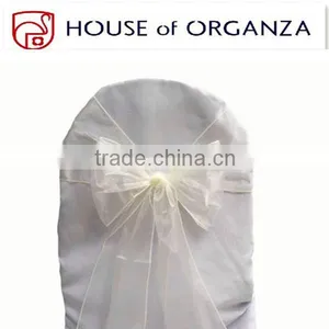 White Organza Chair Sash for Banquet or Wedding Decoration thumbnail-1