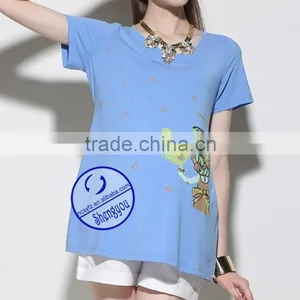 Custom Spandex Cotton Printed Short Sleeve Maternity t Shirt thumbnail-3