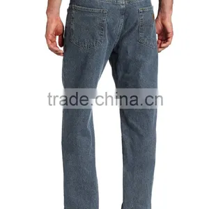 Denim Jeans - Mens Denim Jeans - Durable Fireproof Pants Men's Cotton Denim Slim Fit Work Jeans thumbnail-3