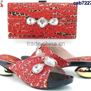 CSB7227 Top Fashion Latest Fashion Woman Italy Style High Heel Shoes and Glitter Bags thumbnail-3