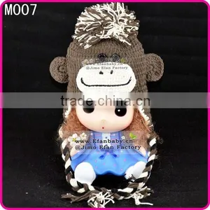 Knitting Children's Winter Hats Knitted Monkey Crochet Hats for Babies thumbnail-6