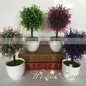 015 Newly Plastic Round Artificial Grass Ball Artificial Topiary Grass Ball Bonsai for Table Decoration thumbnail-1