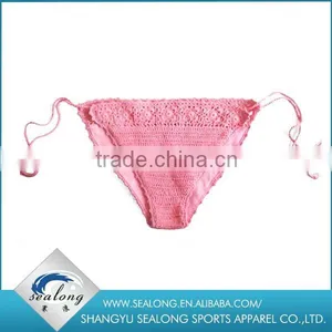 2016 Slimming Sweet Pink Bikini Customized Fashion Knit Bikini for Girl thumbnail-2
