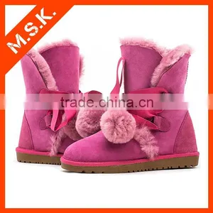 2015 New Design Snow Buckle Fastener Sweet Plush Boots thumbnail-1