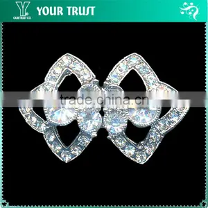 3MM Clear Cystal Garment Jewelry Rhinestone Rhodium Metal Pair Buckle thumbnail-6