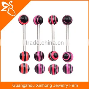 2016 Fashion Acrylic Ball Barbell Tongue Fake Magnetic Piercings Body Jewelry thumbnail-2
