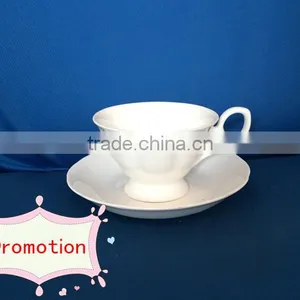 220cc Pure White Porcelain Coffee Tea Bone China Cup&Saucer Set Factory Price thumbnail-1