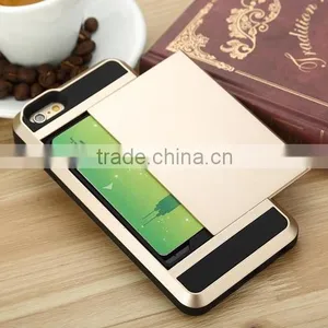 Dual Layer Armor Fundas Case Luxury Soft Hybrid Slim Back Cases for Iphone 4 4s 5 5s 5c 6 6s Plus Case Cover Slide Card Cover thumbnail-4