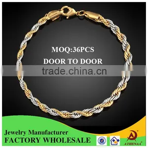 ATHENAA Best Price New Design Hip Hop Jewelry Wholesale Copper Rope Chain Brided Bracelet for Man and Woman thumbnail-2