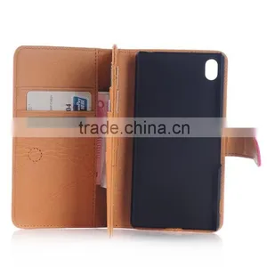 Book Style Wallet Genuine Leather Cover Case For Sony Xperia Z4 thumbnail-5