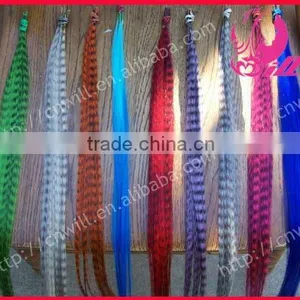 Synthetic Wholesale Grizzly Rooster Feather Hair Extensions 18 Colors!!! thumbnail-3