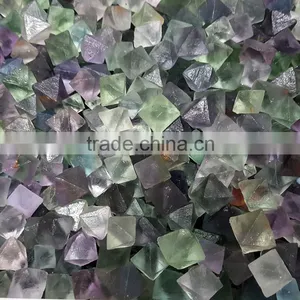 Wholesale Rainbow Fluorite Octahedron Rough Crystal Tumble Stone thumbnail-1