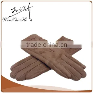 2016 NEW Fashional Cherry Thinsulate Suede Motorcycle Gloves For Girls thumbnail-2