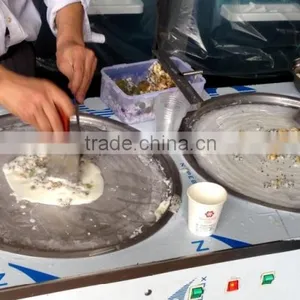 Double Flat Round Pans Fry Roll Ice Cream Machine thumbnail-2