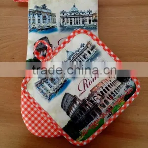 Promotional Kitchen Digital Printed Oven Mitten and Pot Holder Hot Sale Alibba thumbnail-1