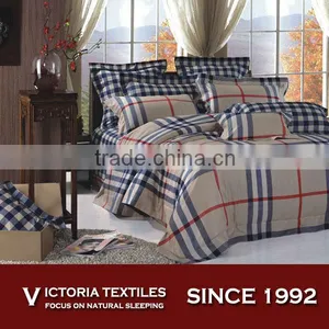 Beige Color Stripe Natural Cotton Reactive Printed Bed in Bag Comforter Sheets Set thumbnail-1