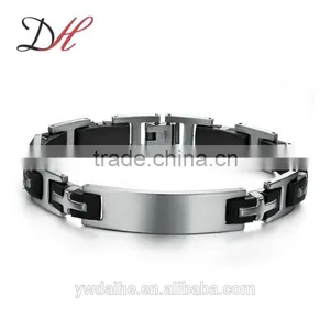 Daihe the Latest Stainless Steel&genuine Silicone Bracelet for Men thumbnail-1