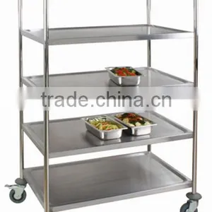 2 Tiers Stainless Steel Trolley for Restaurant or Kitchen Stainless Steel Trolley thumbnail-4