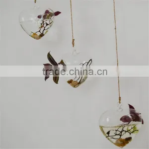 Hanging Vase Of Transparent Glass Landscape Water Succulents Simple Love Arts And Crafts Ornaments thumbnail-6