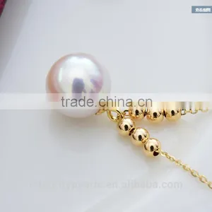 8-8.5mm AAA Natural Real Akoya 18K Gold Pearl Pendant, Shell Pearl Pendant, Yellow Gold Pearl Pendant thumbnail-2