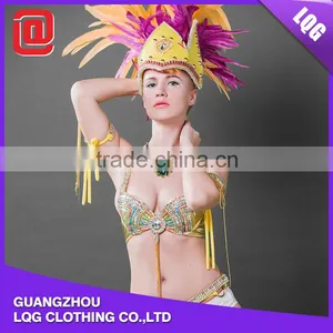 Hot Product Rhinestone Beaded Feather Rivet Beautified Greek Goddess Carnival Costumes thumbnail-3