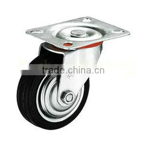 3-10 Inch Industrial Rubber Caster Wheel With Swivel thumbnail-4