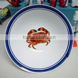Linyi Factory Porcelain Soup Plate With Animal Design and Red Edge , Porcelain Cock Plate thumbnail-3