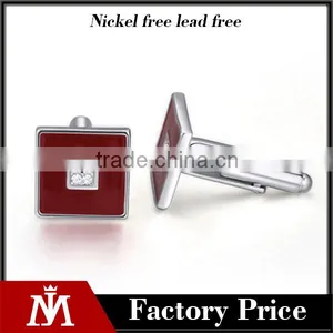 2016 Classic Mens Shirts Copper Crystal Business Cuff Links Silver Enamel Cufflinks Jewelry thumbnail-1