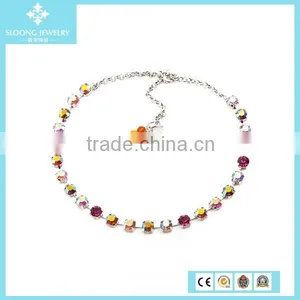 New Custom Brand Quality Red Crystal Fancy Necklace Sets thumbnail-2