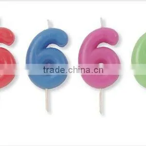 Wholesale Number 6 Pink Candle Numeral Birthday Candle 0-9/ Solid Color Number Candles Solid Color Partyware Party Supplies thumbnail-1