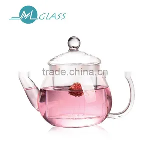 Wholesale 550ml Handmade Glassware High Borosilicate Glass Teapot N6114 thumbnail-1