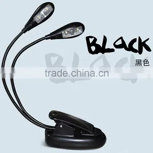 Rechargeable LED Travel Light Gooseneck 4 LED Flexible Eye Care Dimmable Clip LED Book Lamp Dual Head thumbnail-1