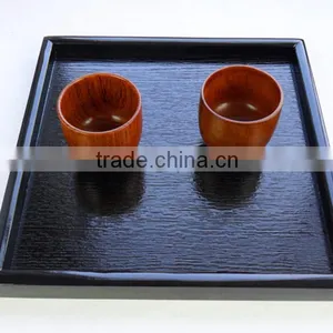 Black Rectangle Serving Wooden Tray Sets thumbnail-3