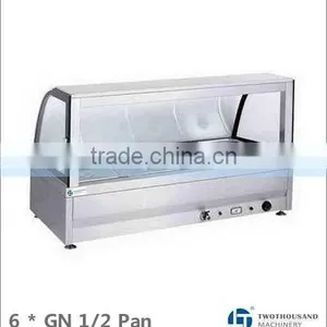 Bain Marie - Table Top, 6 x GN 1/2, Curved Glass, S/S, CE, TT-WE1209B thumbnail-1