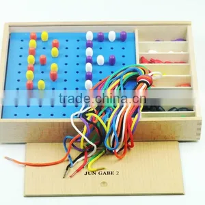 Kingdergarten Wooden Education Toy Froebel Jun Gabe2 Teaching AIDS Early Learning Tool Colorful Beads thumbnail-2
