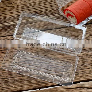 Vacuum Forming Disposable Plastic Clamshell Hinged Food Container, Clear Cake Packaging Box thumbnail-1