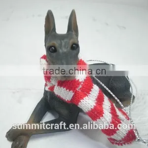 Mini Resin Doberman Dog Christmas Hanging Decoration thumbnail-1