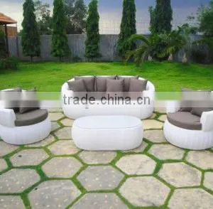 Plastics Luxury Rattan Furniture Round Sofa Set thumbnail-2