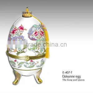 Wholesale Porcelain Egg-shaped Trinket Box Ornaments thumbnail-1