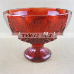 Colorful Ice Cream Cold Drink Glass Cup With Base thumbnail-1