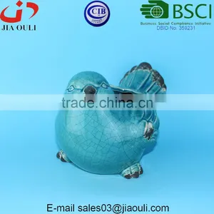 BSCI Audit Factory Antique Style Garden Decor Ceramic Bird, Garden Planter Bird thumbnail-1