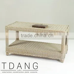 Driago Brown Wicker Table - Outdoor Wicker Table thumbnail-1