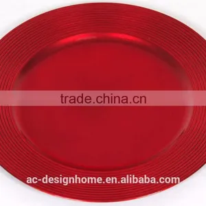 RED FOIL PP PLASTIC CHARGER PLATE thumbnail-1