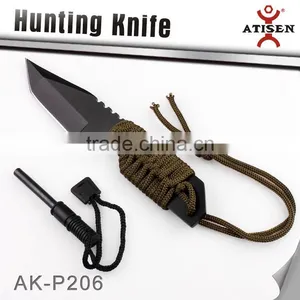 Hot Sale Hunting Fixed Knife 3Cr13 Blade Lanyard Wrapped Handle Outdoor Camping Knife Tools With Magnesium Fire Starter thumbnail-1