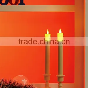 Yellow Moving Flame LED Wax Dripping Taper Candles Window Candles thumbnail-1